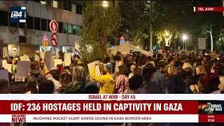 HOSTAGE FAMILIES PROTEST AT UNICEF HEADQUARTERS IN TEL AVIV