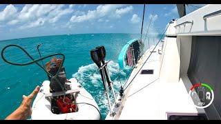 #228 SCARY RESCUE At Sea Whilst UNDER SAIL in 26KTS of WIND  Sailing Sisu Leopard 45 Catamaran