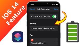 iOS 14 Feature  Siri Shortcut Automation  Battery Percentage