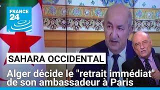 Sahara occidental  Alger décide le retrait immédiat de son ambassadeur à Paris • FRANCE 24