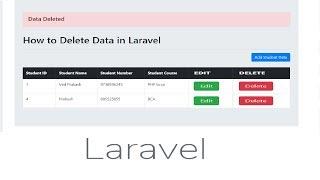 CRUD How to Delete Data in Laravel - Part - 44