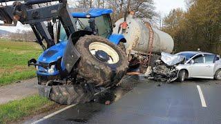 Professionals On Tractors John deere Accident - Dangerous Cargo Transportation On The Farm