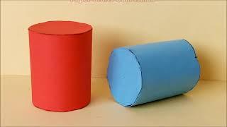 صنع مجسم أسطوانة قائمة بالورق ثلاثي الأبعاد - Make a Cylinder Out of Paper
