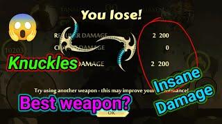 Shadow Fight 2  Dealing Insane Damage  Knuckles - BEST WEAPON EVER