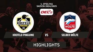 DEL2 Krefeld Pinguine vs. Selber Wölfe  Highlights - 1. Spieltag  SDTV Eishockey