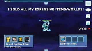 Selling All My Expensive ItemsWorlds To Get 100BGLS in 1 video  Growtopia