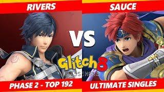 Glitch 8 SSBU - Rivers Chrom Diddy Kong Vs. NVR  Sauce Roy Smash Ultimate Tournament Top 192