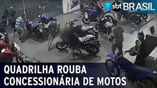 Quadrilha ataca concessionária de motos no ABC Paulista  SBT Brasil 150622