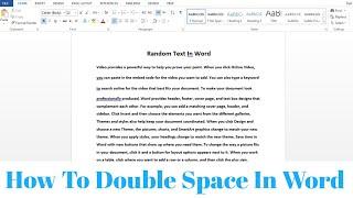 How To Double Space in Microsoft Word  Double Lines Space In Word