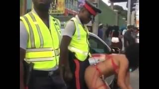 Jamaican Carnival  Lady Twerking with Jamaican Police