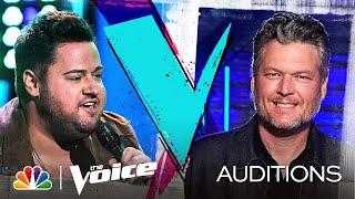 Jon Mullins and His Huge Voice on Andy Grammers Dont Give Up on Me - Voice Blind Auditions 2020