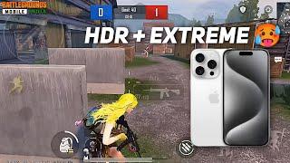 IPHONE 15 PRO MAX ️‍🩹 HDR+ EXTREME PUBG TEST NO LAG BGMI PUBG MOBILE NAFU GAMING