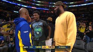 LeBron James & Chris Paul say hello to Bronny after the game  NBA on ESPN