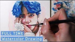 FULL TIME Drawing Process with Watercolors - BTS Taehyung