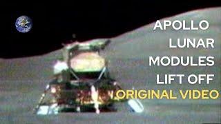 APOLLO 1516 & 17 LUNAR MODULE LIFT OFF FROM THE SURFACE OF THE MOON - ORIGINAL VIDEOS