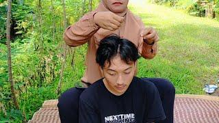 Hair Cracking head Massage and neck Cracking jetut rambut cowok Ceklukan