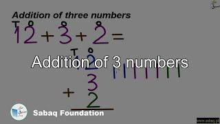 Addition of 3 numbers Math Lecture  Sabaq.pk