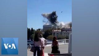 Missile Strikes Russian Naval Headquarters in Crimea  VOA News