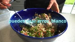 Como usar arroz que sobra.  No lo tires. Ensalada de arroz.