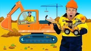 Construction Machines Kids Song - Diggers Trucks Backhoe Construction Toys