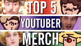 Ranking the TOP 5 BEST YOUTUBER Merchandise Pewdiepie MrBeast Logan Paul & More