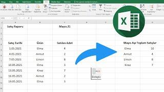 Excel Tablosunda Verileri Birleştirme Yöntemi