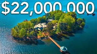 $22000000 Lake Norman Mansion  Private Island Tour