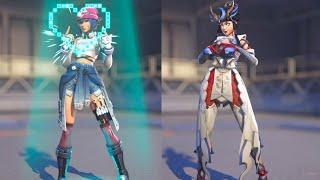 NEW Kiriko Kira-Kira Victory Pose with Different Skins  Overwatch 2