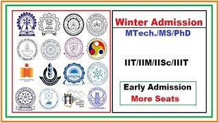 Winter Admission 2021-22 starts in IITs IISc IIM  MS MTech PhD Direct PhD FPM  withwithout GATE