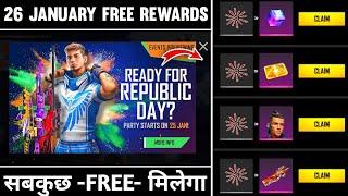 FREE FIRE 26 JANUARY FREE REWARDS  REPUBLIC DAY EVENT IN FREE FIRE  FREE FIRE NEW EVENT