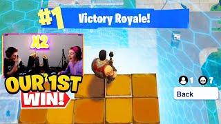 Reacting To OUR FIRST FORTNITE WIN