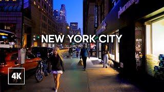 New York 4k - Lower Manhattan - Night Walk - New York Walking Tour