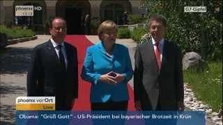 G7-Gipfel in Elmau Auftakt mit Begrüßung der Teilnehmer durch Angela Merkel am 07.06.2015