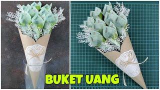 KERTAS NASI TUSUK SATE ALAS TOPLES JADI BUKET UANG CANTIK #moneybouquet #tutorial #diy #duit #flower