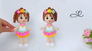 This is so cute Bestseller  How to crochet a doll with flowers. Part 1