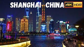 Shanghai Walking Tour 4K  Night Walk in Shanghai  The Bund  Nanjing Road