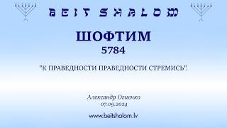 ШОФТИМ 5784. К ПРАВЕДНОСТИ ПРАВЕДНОСТИ СТРЕМИСЬ. Александр Огиенко 07.09.2024