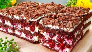  The most delicious cherry summer cake that melts on your tongue. Incredibly delicious cake.