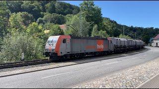 HVLE 185 641-8 & 640-0 mit einem Kalkzug in Rübeland Richtung Blankenburg am 10.08.2023