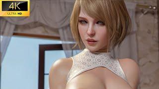 Ashley Sexy Costume Gameplay  Resident Evil 4 Remake - 4K