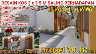 DESAIN KOS 3 X 3.5 M BERGAYA JEPANG  Kamar Mandi Dalam Dapur R.Tamu Parkiran T Cuci & Jemuran