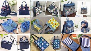 9 DIY Denim and Printed Fabric Bags  Old Jeans Ideas  Compilation  Upcycle Crafts  Bag Tutorial