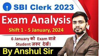 SBI Clerk Pre 5th Jan 2024 1st Shift Review By Anshul Sir  Bankers Point