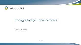 Mar 21 2022 - Energy Storage Enhancements
