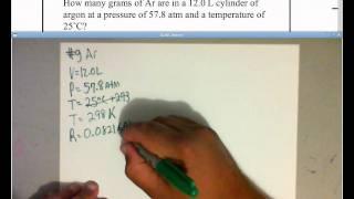 Ideal Gas Law Problem #1  Determine Mass   www.whitwellhigh.com