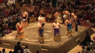 Sumo dohyo-iri ring entering ceremony May 2009 Tokyo