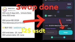 Web3 Coin Update unlock.Web3coin swap.How to swap web3 in Trust wallet to usdt.Web3 coin to Bnbusdt