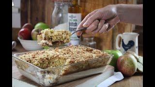 Layered Apple and Custard Crumble