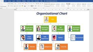 How to make an organization chart with pictures in Microsoft Word 2016