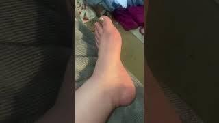 Peaches sock removal  sweaty smelly  ticklish feet  98.7 The Feeture Show